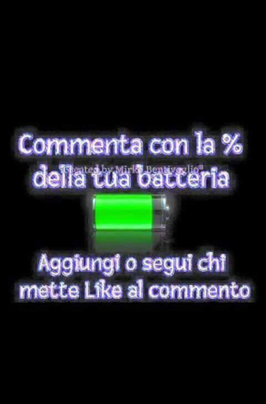 Commenta con la percentuale della tua batteria giochi Facebook